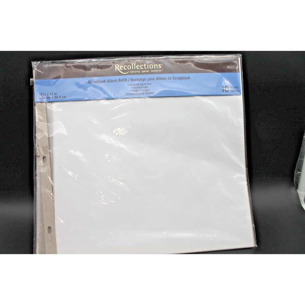 Recollections Scrapbook Album Refill 10 Pages 12x12 Extension Posts 121677 White